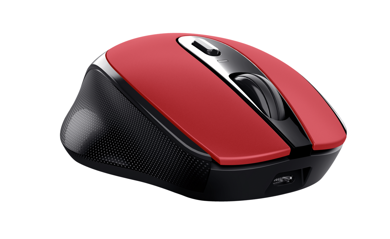 Zaya Rechargeable Wireless Mouse - red-Visual