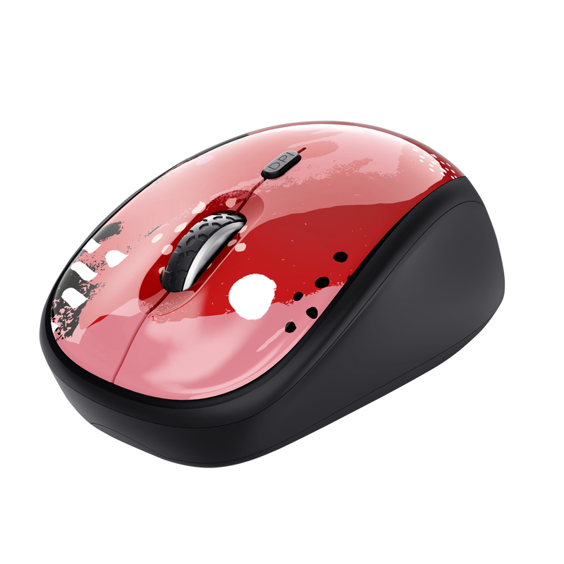 Yvi Wireless Mouse - red brush-Visual
