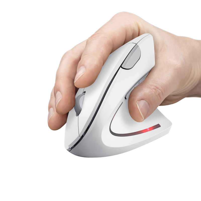 Verto Ergonomic Wireless Mouse - White-Visual