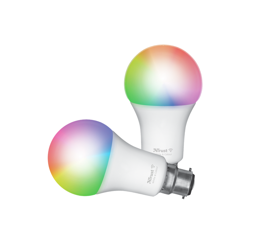 Smart WIFI LED Bulb White & Colour B22 (duo-pack)-Visual