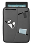 Multi-pocket Soft Sleeve for 10" tablets - grey-Back