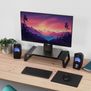 Monta Tempered glass monitor stand - Black-Extra