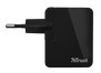 12W Travel Wall Charger with 2 USB ports - black-Side