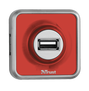 4 Port USB 2.0 Micro Hub - Red-Top
