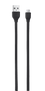 Reversible Flat Micro-USB Cable 1m - black-Top