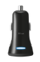 20W Fast Car Charger with 2 USB ports - black-Top