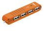 Vecco 4 Port USB 2.0 Mini Hub - Orange-Visual