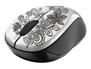 Vivy Wireless Mini Mouse - white flowers-Visual