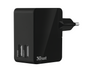 12W Travel Wall Charger with 2 USB ports - black-Visual