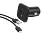 12W Car USB Charger with Lightning cable - black-Visual