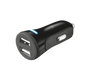 20W Fast Car Charger with 2 USB ports - black-Visual