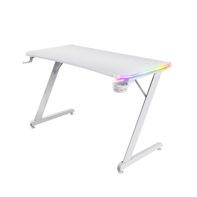 GXT 709W Luminus RGB Gaming Desk - White-Visual