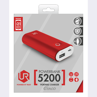 Cinco PowerBank 5200 Portable Charger - red/white