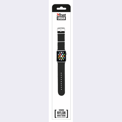 Nylon Wrist Band for Apple Watch 38mm - black