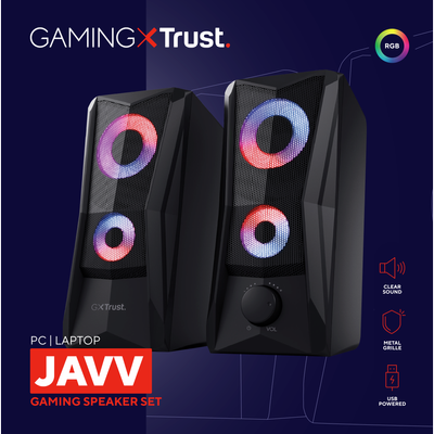 GXT 606B Javv RGB-Illuminated 2.0 Speaker Set Black