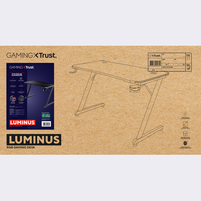 GXT 709 Luminus RGB Gaming Desk  -  Black