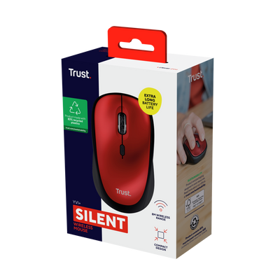 Yvi+ Silent Wireless Mouse Eco - red