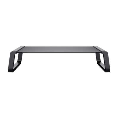 Monta Tempered glass monitor stand - Black-Front