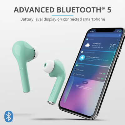 Nika Touch Bluetooth Wireless Earphones - turquoise
