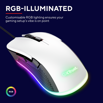 GXT 922W YBAR Gaming Mouse Eco - white