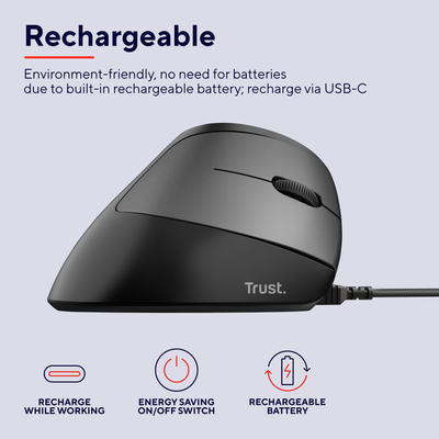 Bayo Ergonomic Rechargeable Wireless Mouse Eco