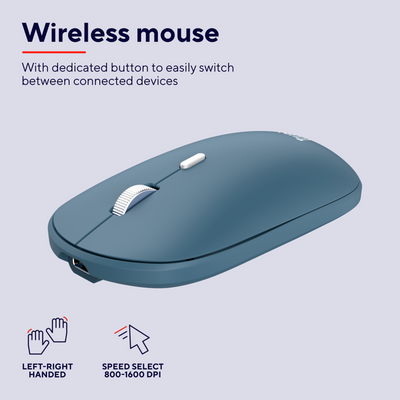 Lyra Wireless Keyboard & Mouse Set - blue