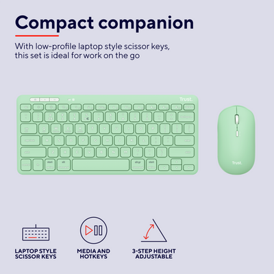 Lyra Wireless Keyboard & Mouse Set - green