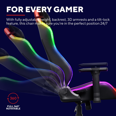 GXT 719 Ruya RGB Gaming Chair - Black