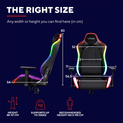 GXT 719 Ruya RGB Gaming Chair - Black