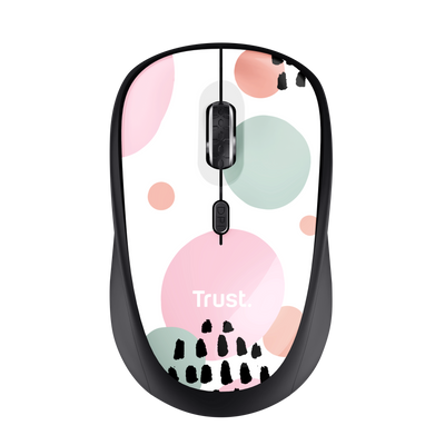 Yvi Wireless Mouse - pink circles-Top