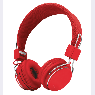 Ziva Foldable Headphones for smartphone and tablet - red