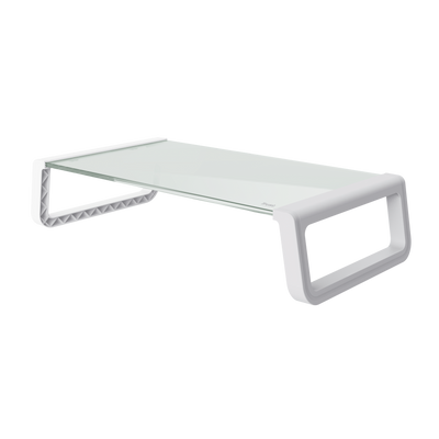 Monta Tempered glass monitor stand - White-Visual